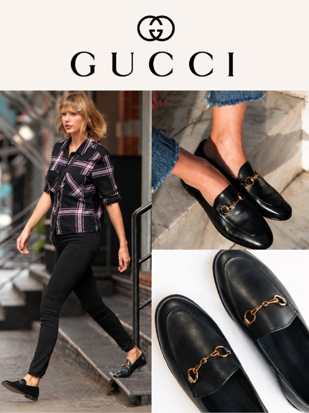 Gucci Horsebit Loafers Black Leather Women's Shoes EU 37.5 US 7.5 Made in Italy